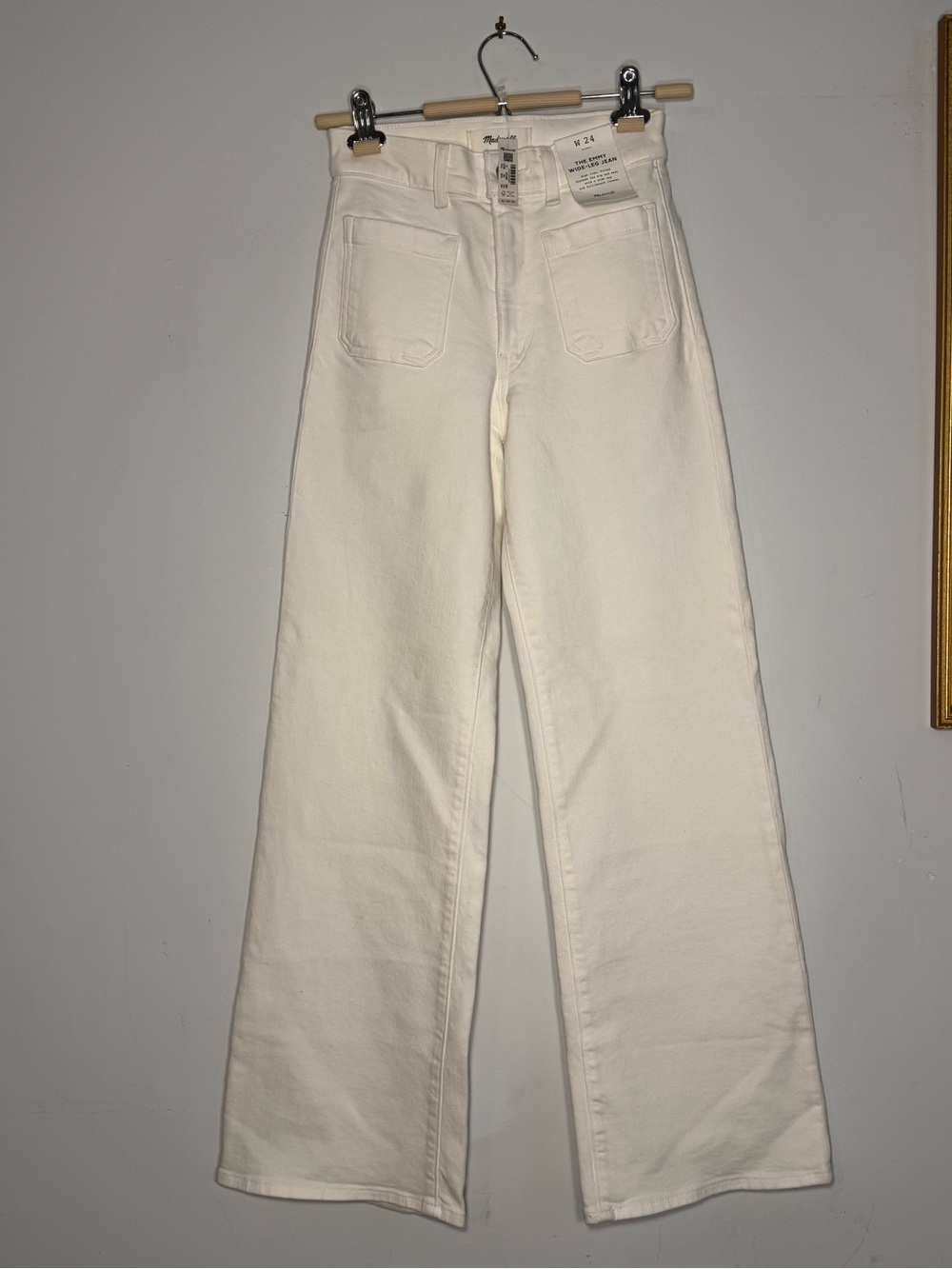 Madewell The Emmy Wide Leg High-Rise Jeans in White - Picture 6 of 7